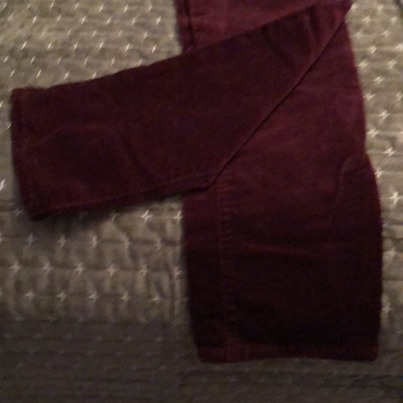 Chaps corduroy tummy control straight legs pants, wine color, size 4 - Picture 3 of 4